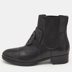 Tory Burch Black Leather Miller Ankle Length Boots Size 39, Boots - Luxury Closet catalog