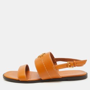 Tory Burch Brown Leather Slingback Sandals Size 38.5, Sandals - Luxury Closet catalog