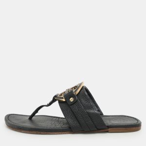 Tory Burch Black Leather Amanda Thong Flat Sandals Size 38, Sandals - Luxury Closet catalog