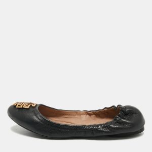 Tory Burch Black Leather Melinda Scrunch Ballet Flats Size 36, Flats - Luxury Closet catalog