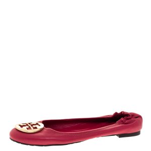 Tory Burch Pink Leather Scrunch Ballet Flats Size 40.5, Flats - Luxury Closet catalog