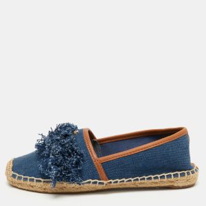 Tory Burch Blue Denim Shaw Espadrilles Flats Size 36.5, Flats - Luxury Closet catalog