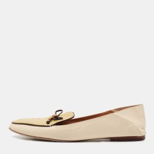 Tory Burch Beige/Cream Leather and Ostrich Embossed Charm Loafers Size 40, Flats - Luxury Closet catalog