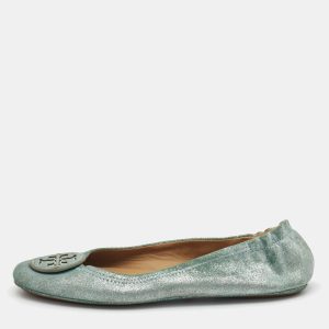 Tory Burch Metallic Suede Minnie Ballet Flats Size 40, Flats - Luxury Closet catalog