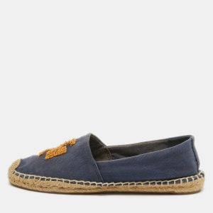 Tory Burch Blue Canvas Weston Espadrille Flats Size 37.5, Flats - Luxury Closet catalog