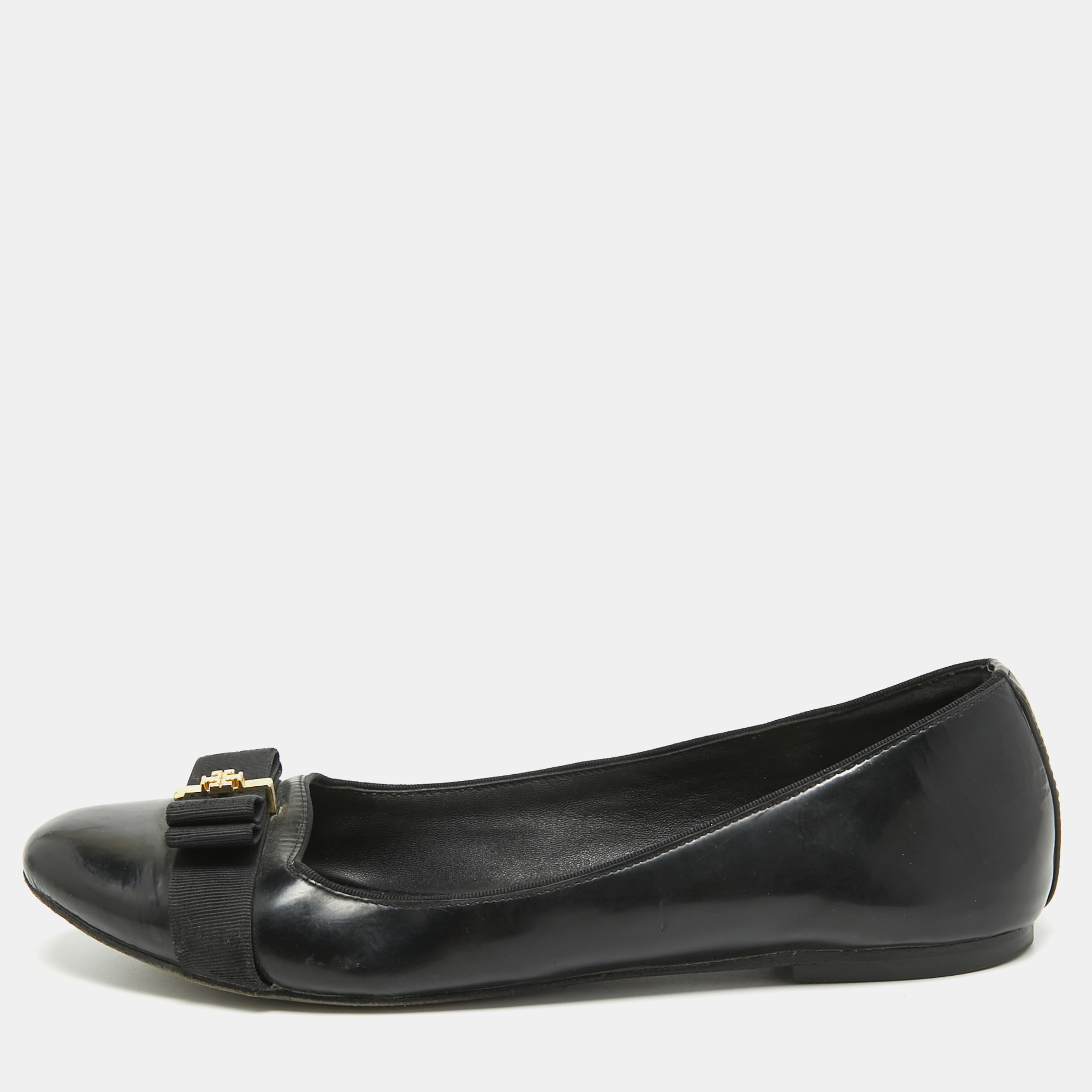 Tory Burch Black Patent Leather Bow Ballet Flats Size 39, Flats - Luxury Closet catalog