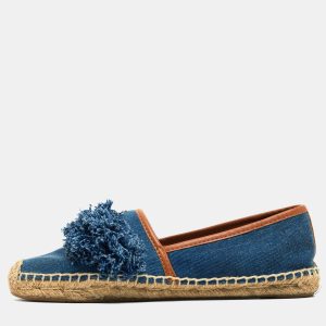 Tory Burch Blue Denim Shaw Espadrille Flats Size 38, Flats - Luxury Closet catalog