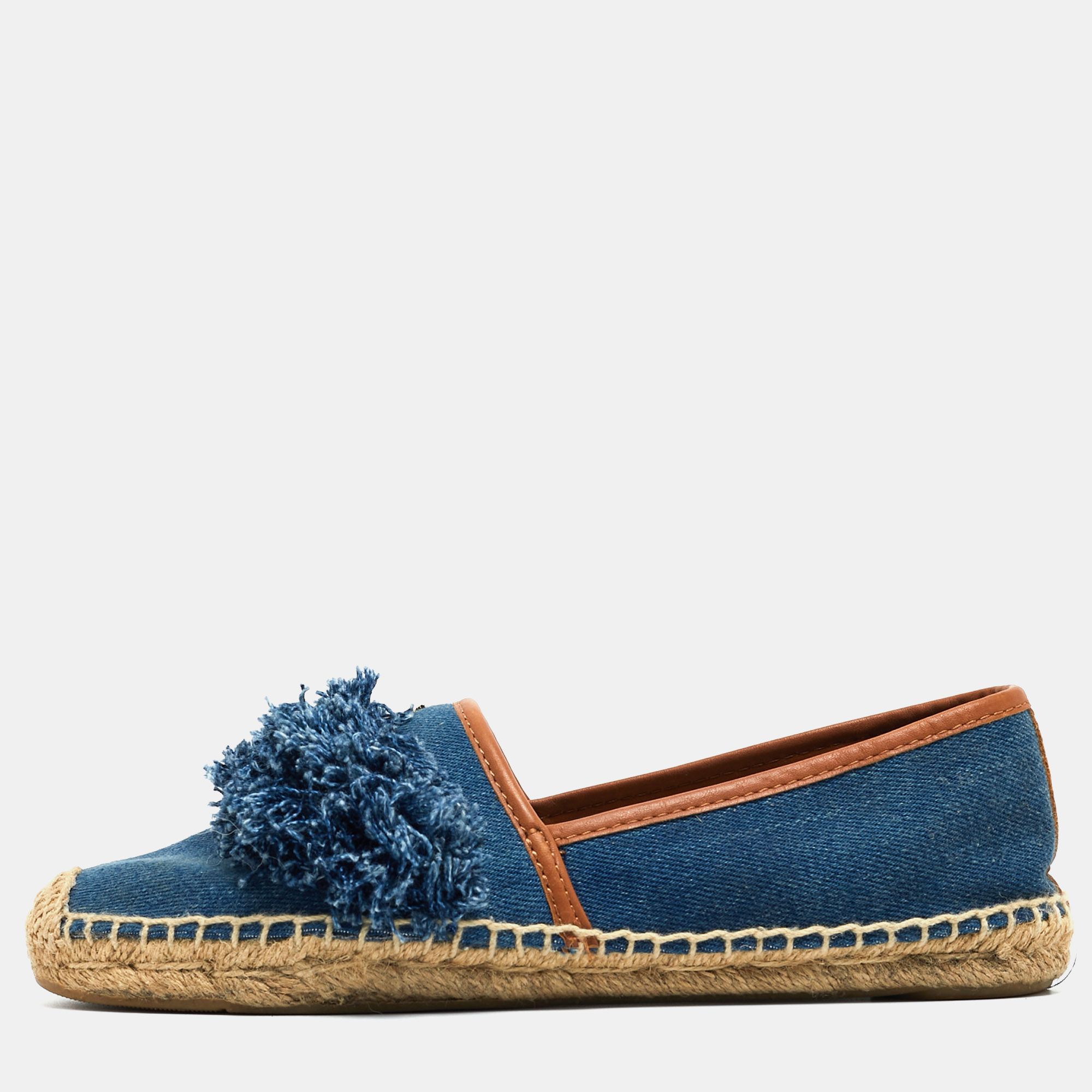 Tory Burch Blue Denim Shaw Espadrille Flats Size 38, Flats - Luxury Closet catalog