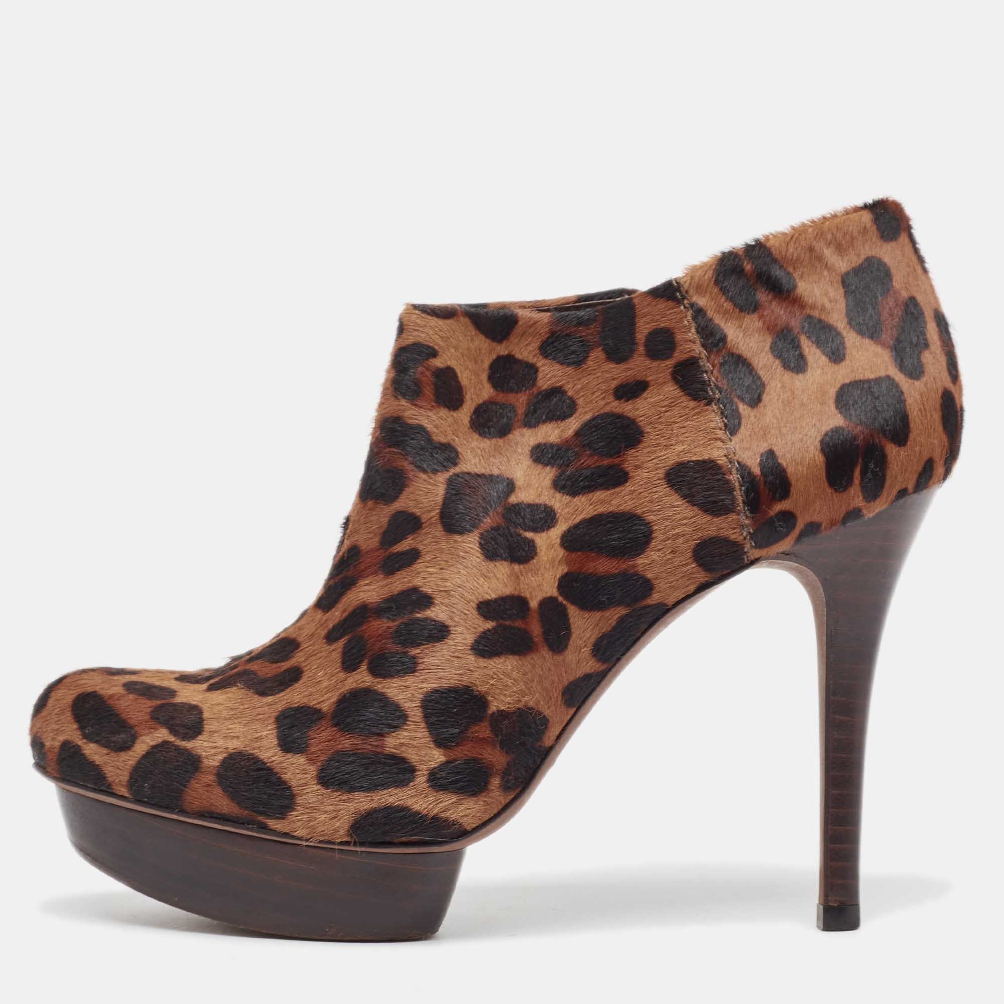 Tory Burch Brown/Beige Calf Hair Booties Size 39, Boots - Luxury Closet catalog