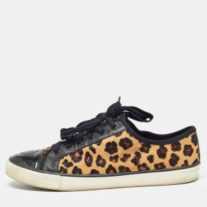 Tory Burch Brown/Black Animal Print Calf Hair and Leather Low Top Sneakers Size 40.5, Athletic Shoes & Sneakers - Luxury Closet catalog
