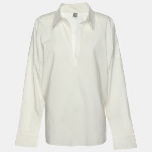 Toteme White Cotton Poplin Shirt L, Shirts & Tops - Luxury Closet catalog