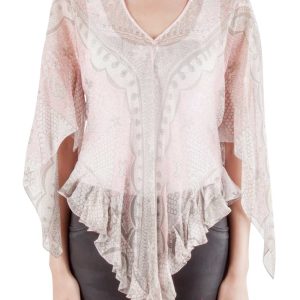 Zandra Rhodes Pale Pink Crinkled Chiffon Paisley Printed Top M, Shirts & Tops - Luxury Closet catalog