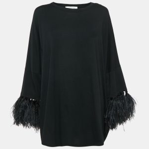 Valentino Black Cotton Feather Trimmed Tunic Top XS, Shirts & Tops - Luxury Closet catalog