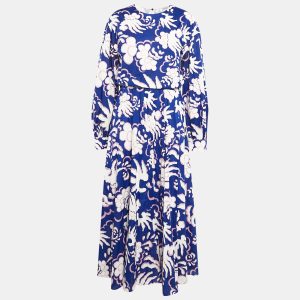 Valentino Blue Abstract Print Cotton Maxi Dress L, Dresses - Luxury Closet catalog