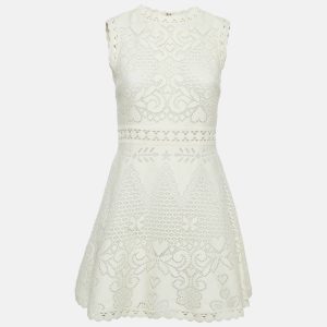 Valentino Off-White Lace Sleeveless Mini Dress S, Dresses - Luxury Closet catalog
