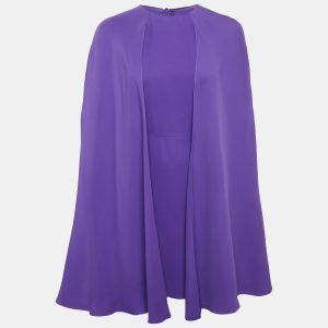 Valentino Purple Silk Cape Mini Dress S, Dresses - Luxury Closet catalog