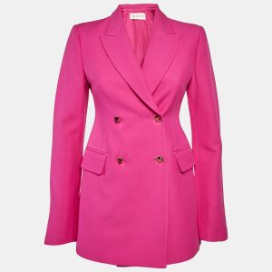 Valentino Pink Wool Rockstud Single Breasted Blazer S, Coats & Jackets - Luxury Closet catalog