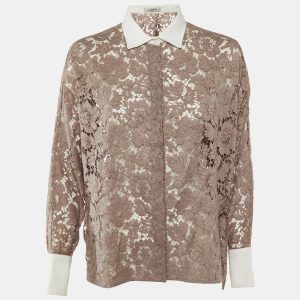 Valentino Purple Lace Button Front Top L, Shirts & Tops - Luxury Closet catalog