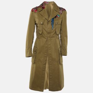Valentino Khaki Brown Applique Detail Zip-Up Coat M, Coats & Jackets - Luxury Closet catalog