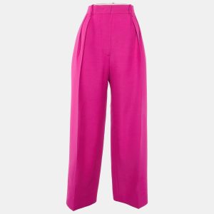 Valentino Pink Wool Pleated Trousers M, Clothing - Luxury Closet catalog