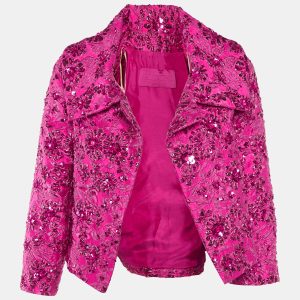 Valentino Pink Sequin Embellished Brocade Cropped Jacket S, Coats & Jackets - Luxury Closet catalog