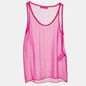 Valentino Pink Silk Sheer Sleeveless Top XS, Shirts & Tops - Luxury Closet catalog