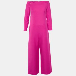 Valentino Pink Wool Blend Off-Shoulder Jumpsuit S, Suits - Luxury Closet catalog