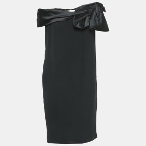 Valentino Vintage Black Silk Bow Detail Mini Dress L, Dresses - Luxury Closet catalog
