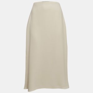 Valentino Cream Silk Midi Skirt M, Skirts - Luxury Closet catalog