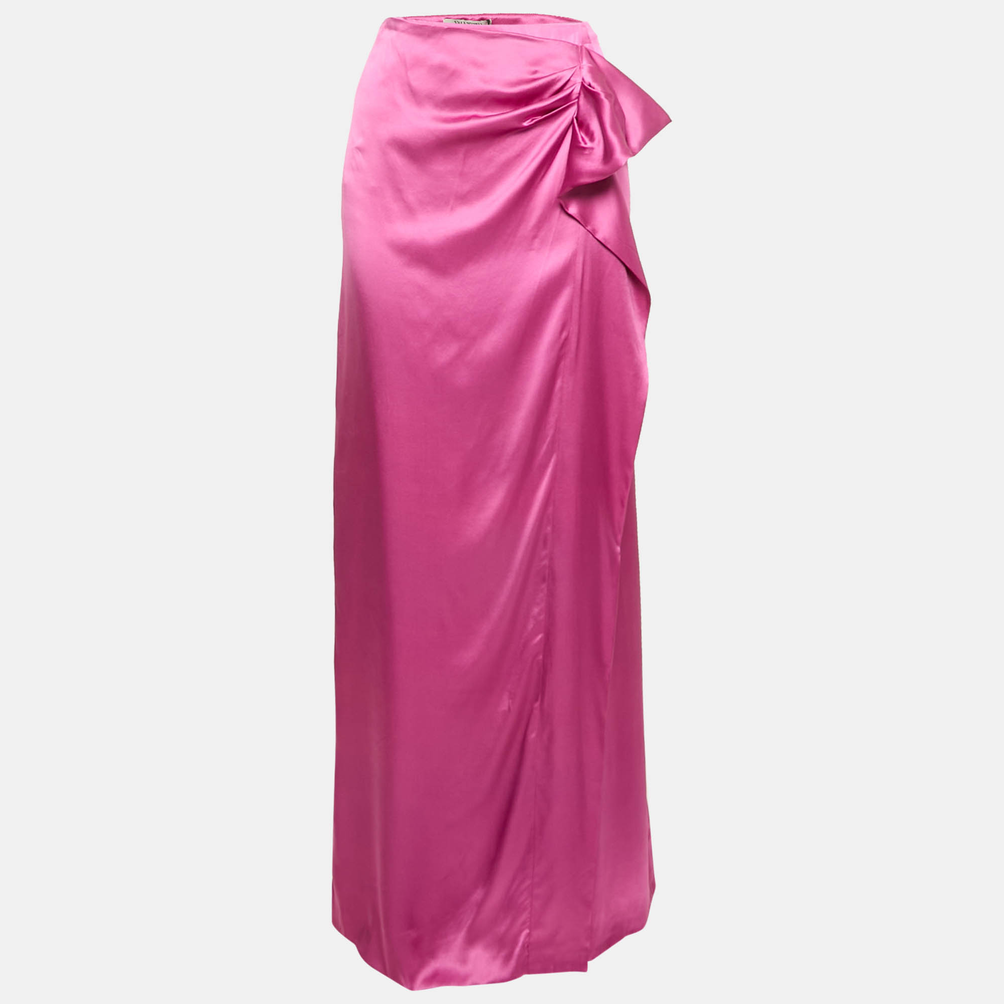 Valentino Pink Silk Draped Long Skirt XL, Skirts - Luxury Closet catalog