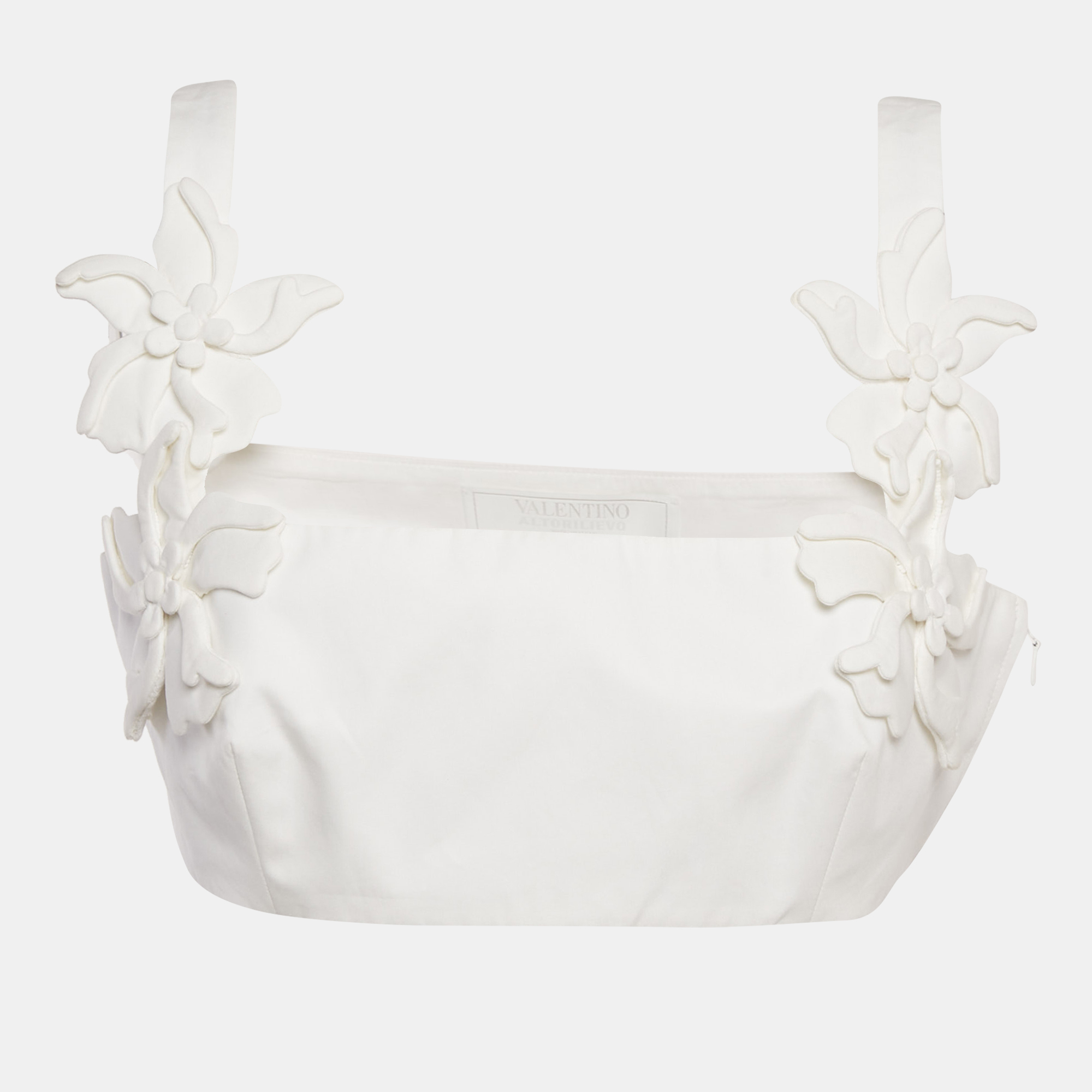 Valentino Altorilievo White Floral Applique Cotton Crop Top M, Shirts & Tops - Luxury Closet catalog