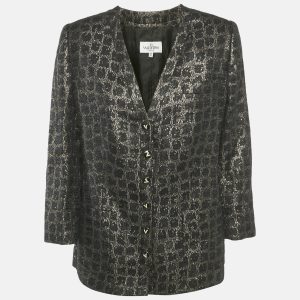 Valentino Vintage Black/Gold Brocade Jacket L, Coats & Jackets - Luxury Closet catalog