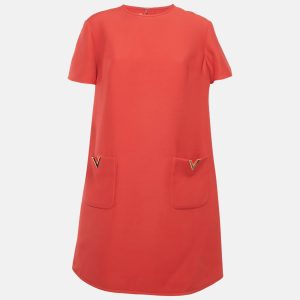 Valentino Red Wool Blend V Metal Detail Shift Dress L, Dresses - Luxury Closet catalog