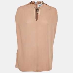 Valentino Dull Pink Silk Neck Cuff Detail Top S, Shirts & Tops - Luxury Closet catalog