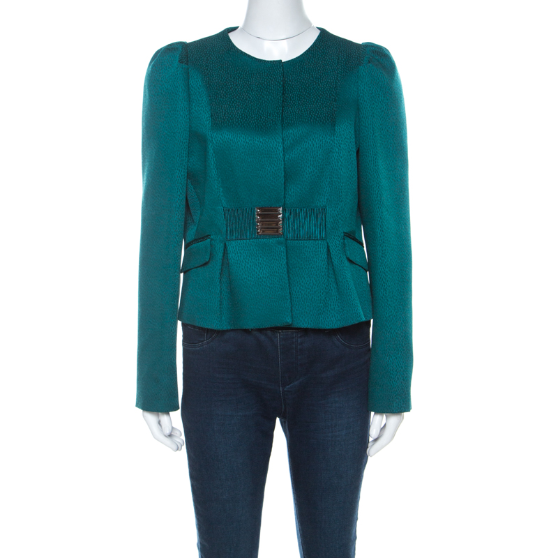 Valentino Green Jacquard Embellished Waist Cropped Jacket L, Coats & Jackets - Luxury Closet catalog