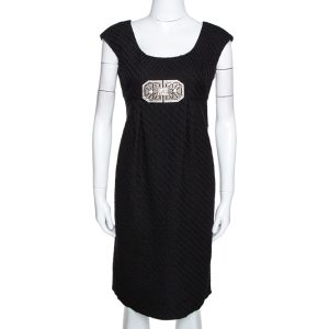Valentino Black Textured Wool Bejewelled Sheath Dress M, Dresses - Luxury Closet catalog