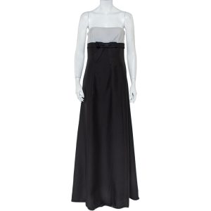 Valentino Black & White Wool & Silk Blend Bow Detail Strapless Tube Dress M, Dresses - Luxury Closet catalog