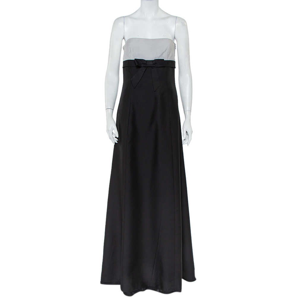 Valentino Black & White Wool & Silk Blend Bow Detail Strapless Tube Dress M, Dresses - Luxury Closet catalog