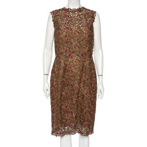 Valentino Bronze Lace Overlay Sheath Dress L, Dresses - Luxury Closet catalog