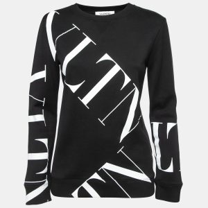 Valentino Black VLTN Print Cotton Crew Neck Sweatshirt XS, Sweaters & Cardigans - Luxury Closet catalog