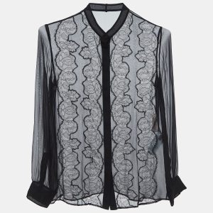 Valentino Black Silk & Lace Blouse S, Shirts & Tops - Luxury Closet catalog