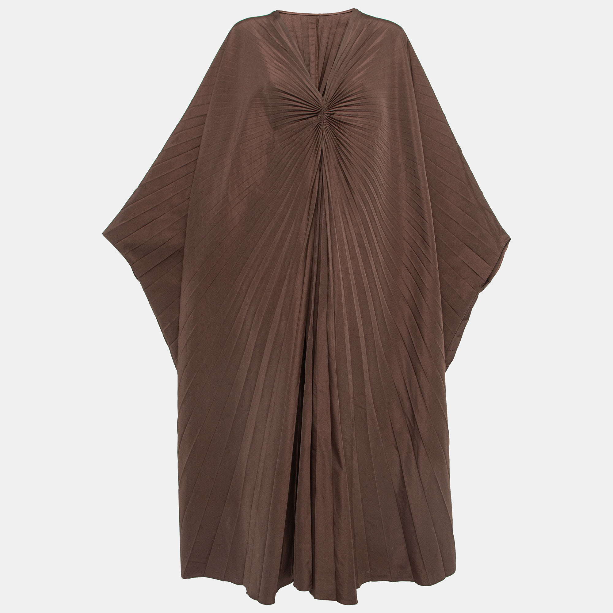 Valentino Brown Cotton Blend Micro Faille Plisse Dress S, Dresses - Luxury Closet catalog