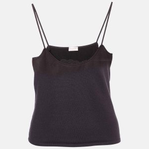 Valentino Vintage Brown Jersey Lace Trim Camisole Top L, Shirts & Tops - Luxury Closet catalog