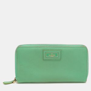 Valentino Green Leather Zip Around Wallet, Wallets & Money Clips - Luxury Closet catalog