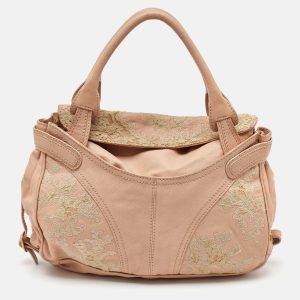 Valentino Beige Leather Urban Lace Embroidered Satchel, Satchels - Luxury Closet catalog