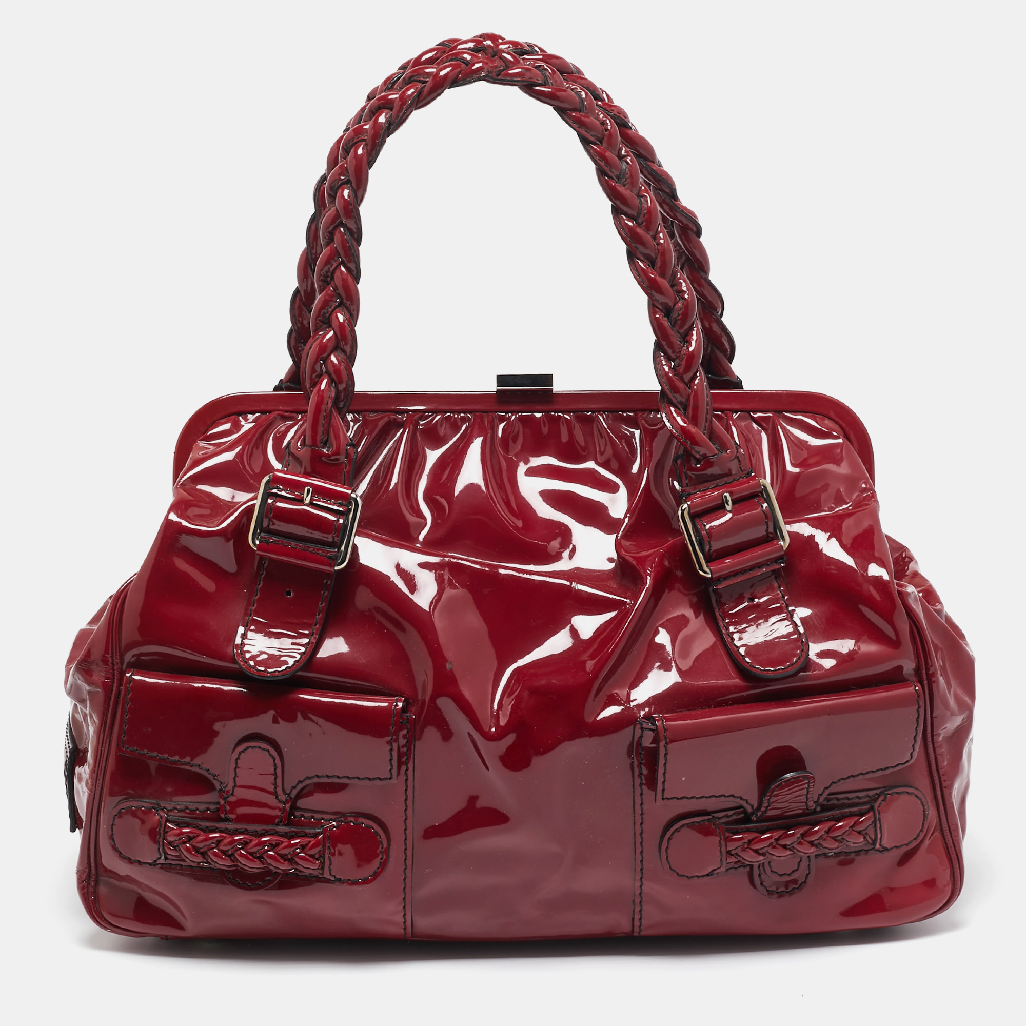 Valentino Red Patent Histoire Framed Bag, Satchels - Luxury Closet catalog