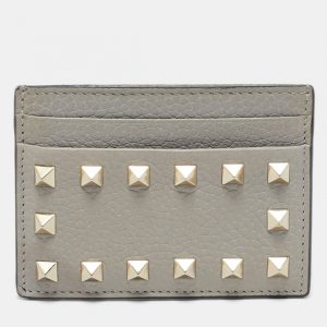 Valentino Grey Leather Rockstud Card Holder, Wallets & Money Clips - Luxury Closet catalog