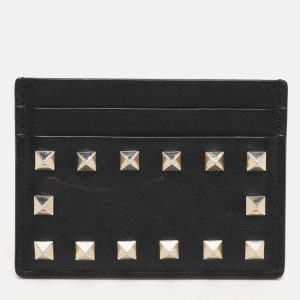 Valentino Black Leather Rockstud Card Holder, Wallets & Money Clips - Luxury Closet catalog