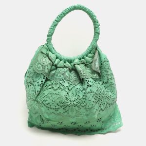 Valentino Light Green Laser Cut Leather Laceland Hobo, Shoulder Bags - Luxury Closet catalog