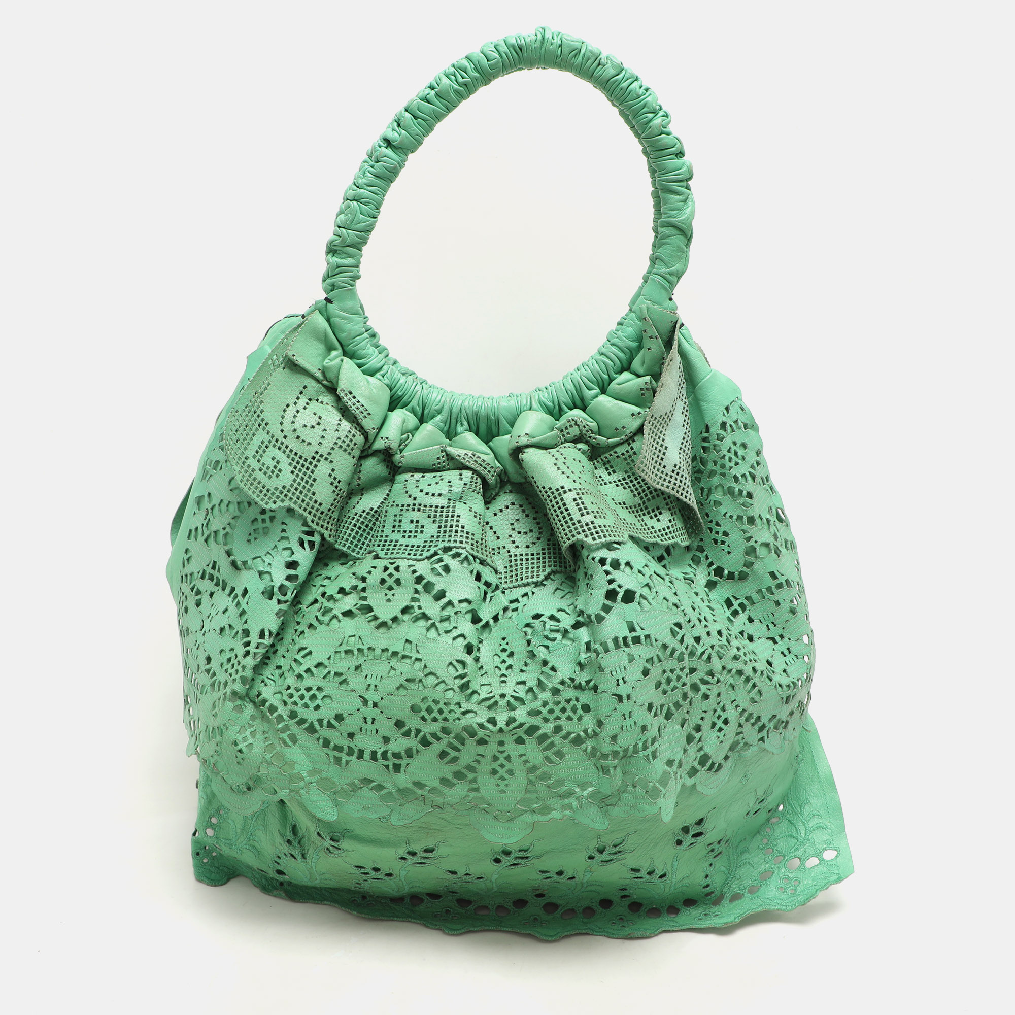 Valentino Light Green Laser Cut Leather Laceland Hobo, Shoulder Bags - Luxury Closet catalog